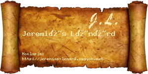 Jeremiás Lénárd névjegykártya